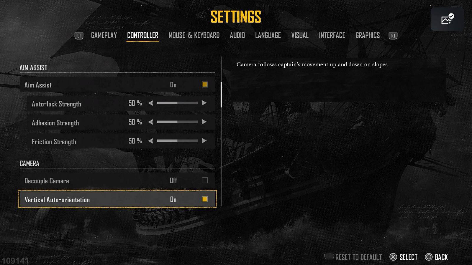 The controller settings page in Skull and Bones (Image via Ubisoft)