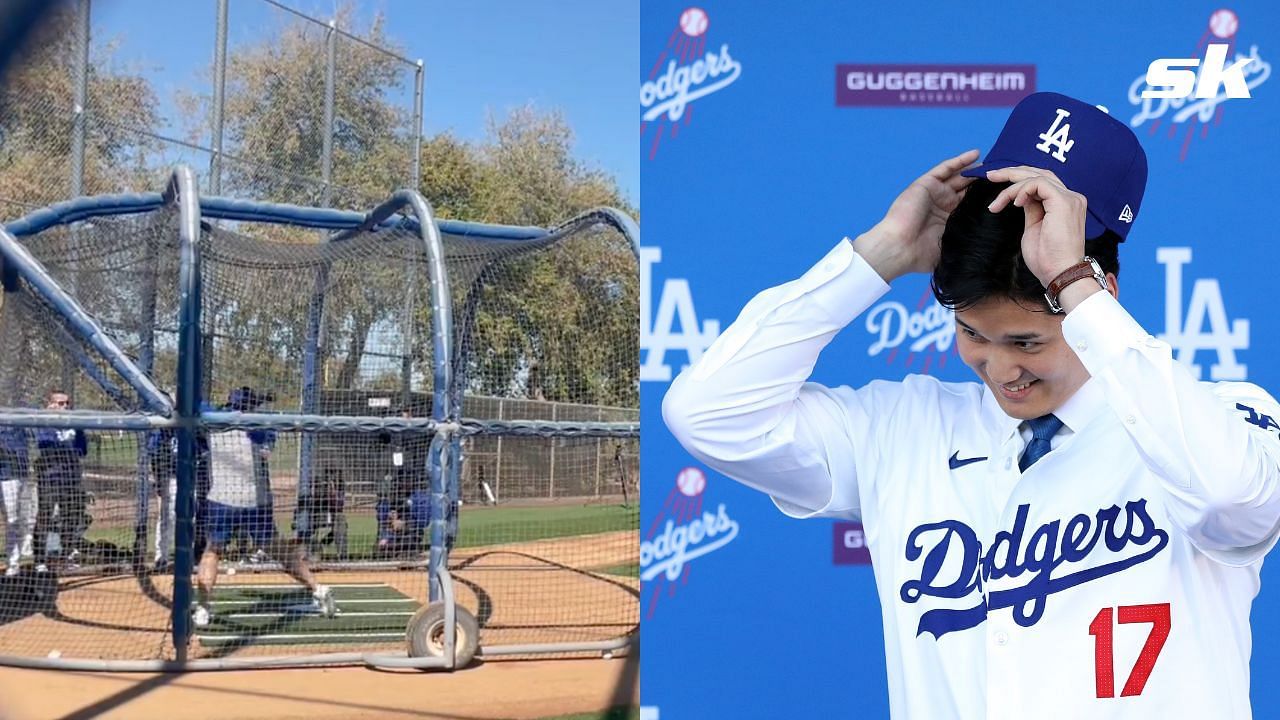 [Watch] Shohei Ohtani shrugs off hitting concerns in first Dodgers on-field practice session after surgery