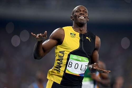 Usain Bolt after winning the Men's 100m Final at the Rio 2016 Olympic Games. (Photo by Shaun Botterill/Getty Images)