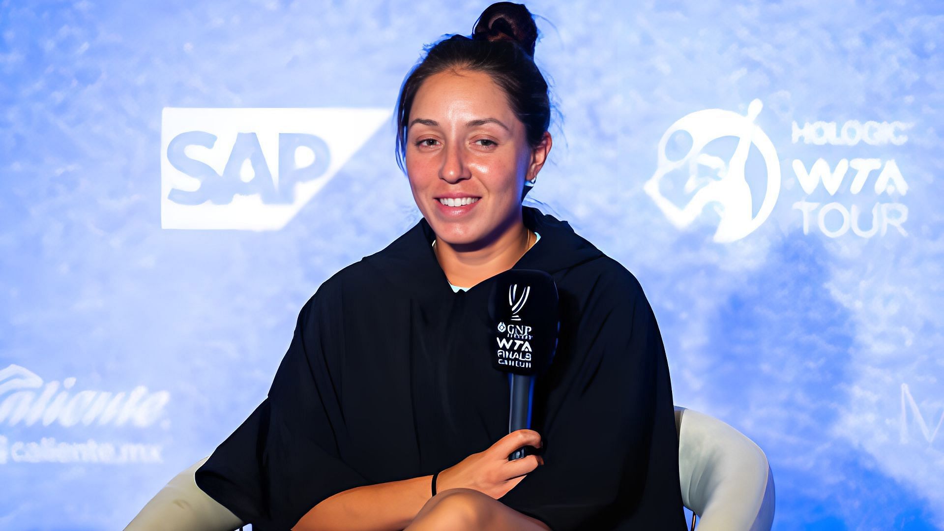Jessica Pegula at the press conference on tour 
