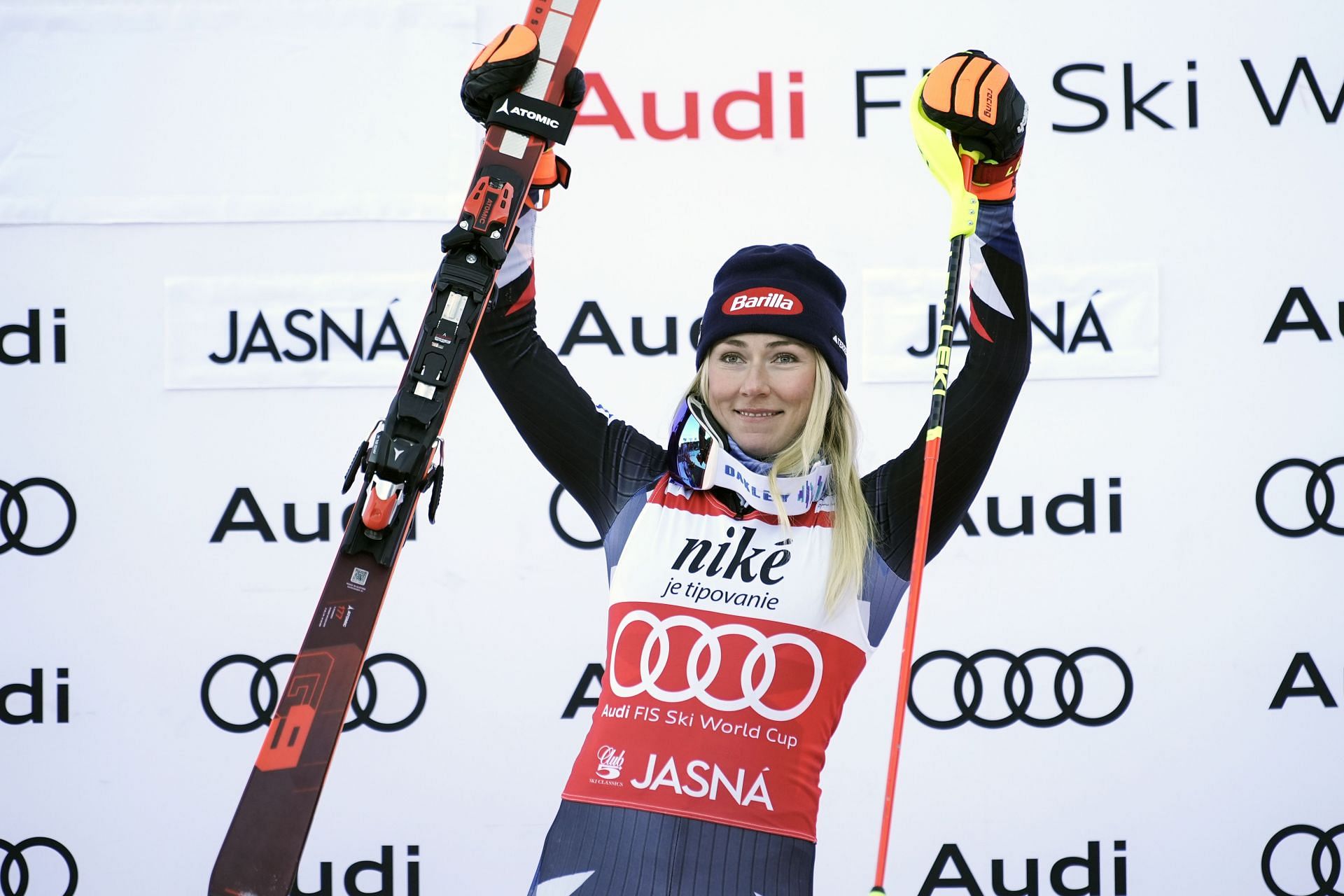 Mikaela Shiffrin at the Audi FIS Alpine Ski World Cup - Women&#039;s Slalom