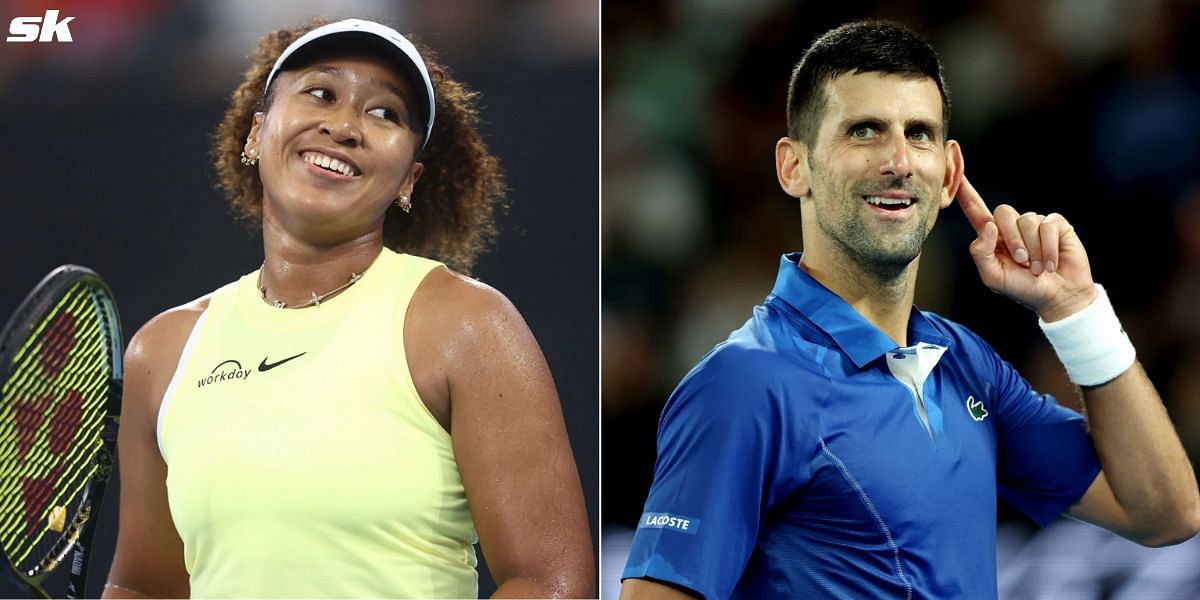 Naomi Osaka (L) and Novak Djokovic (R)