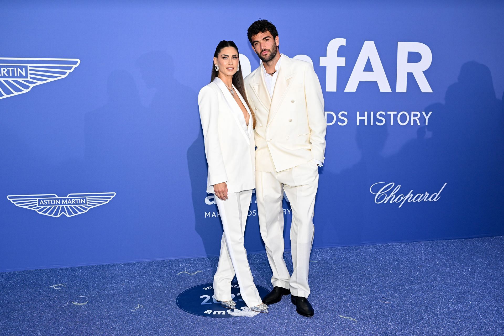 Matteo Berrettini and Melissa Satta pictured at the amfAR Gala Cannes 2023