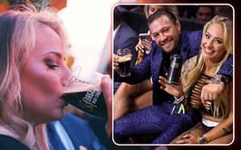 VIDEO: Ebanie Bridges downs a pint of Forged Irish Stout on special visit to Conor McGregor's Black Forge Inn