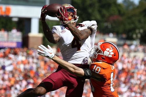 Keon Coleman during Florida State v Clemson