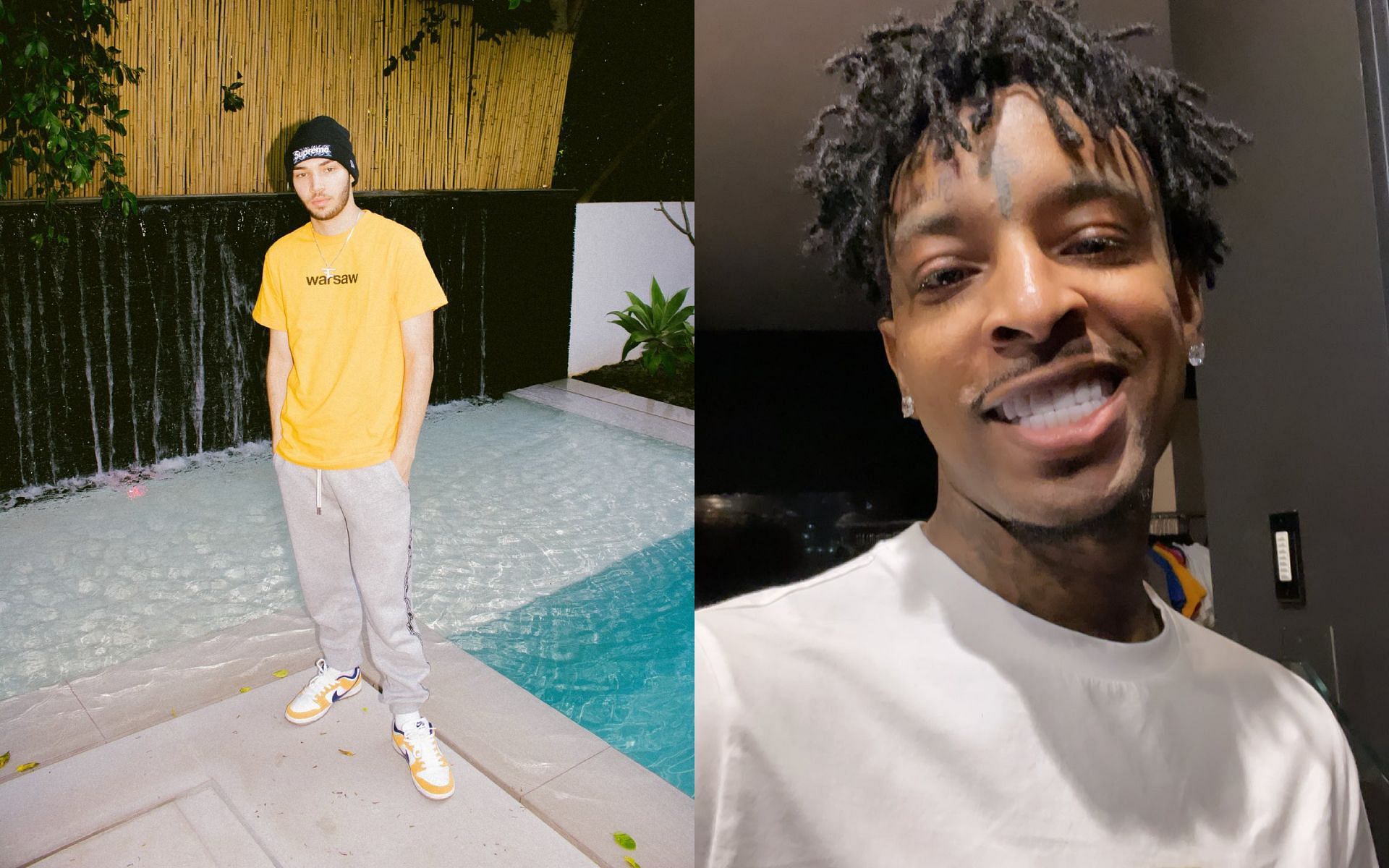 Adin Ross reveals 21 Savage apologized to him following the alleged cheating scandal (Image via @adinross and @21savage/X)