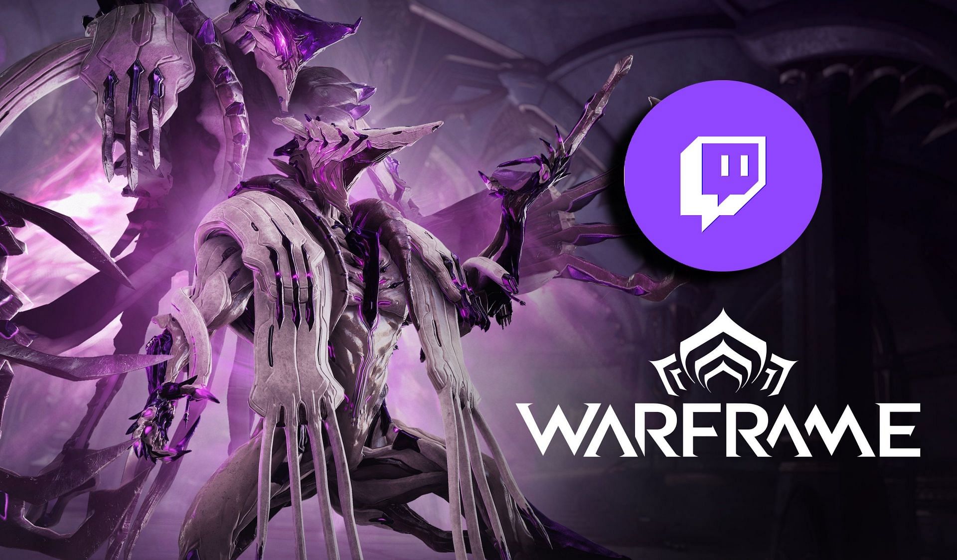 Warframe Twitch drops featuring Twitch logo and sevagoth