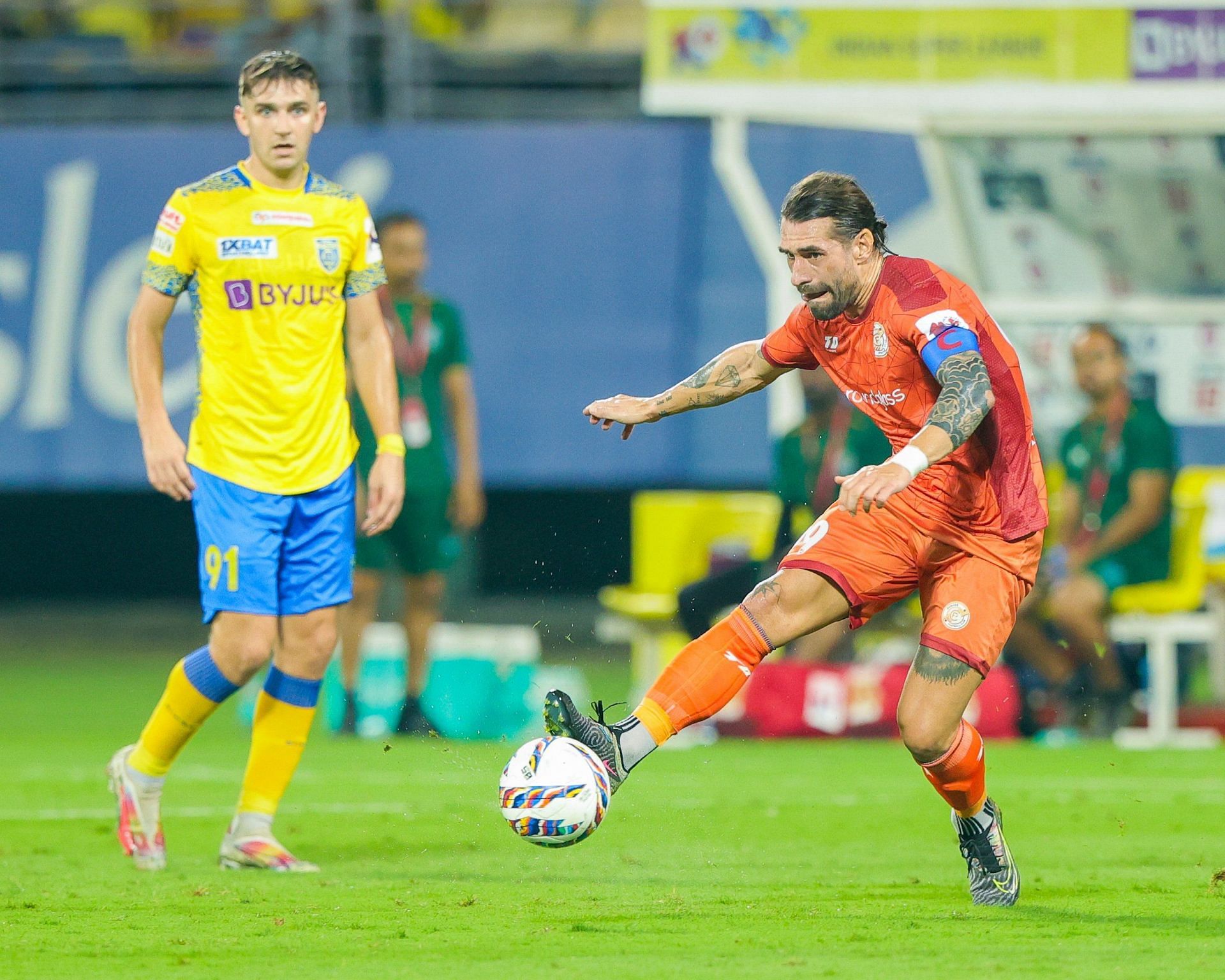 Punjab FC captain Luka Majcen in action against the Kerala Blasters.