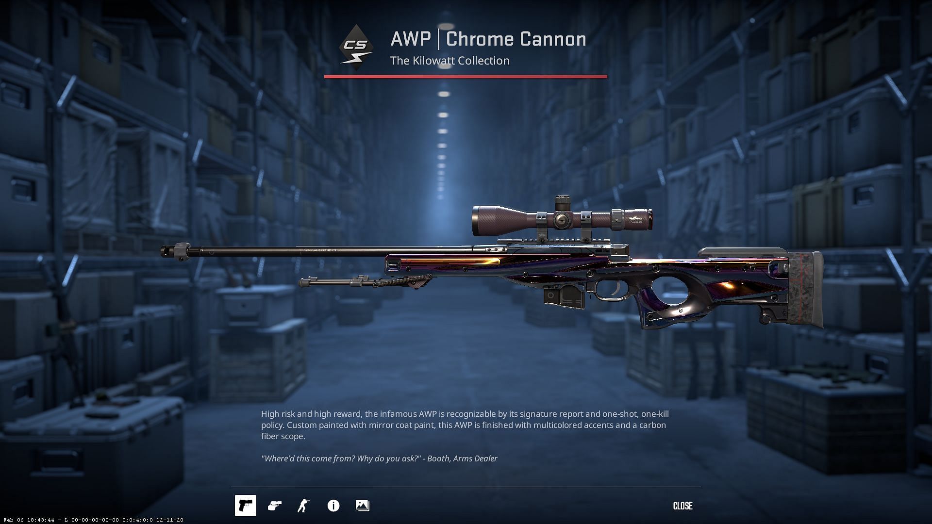 AWP Chrome Cannon in CS2 (Image via Valve)