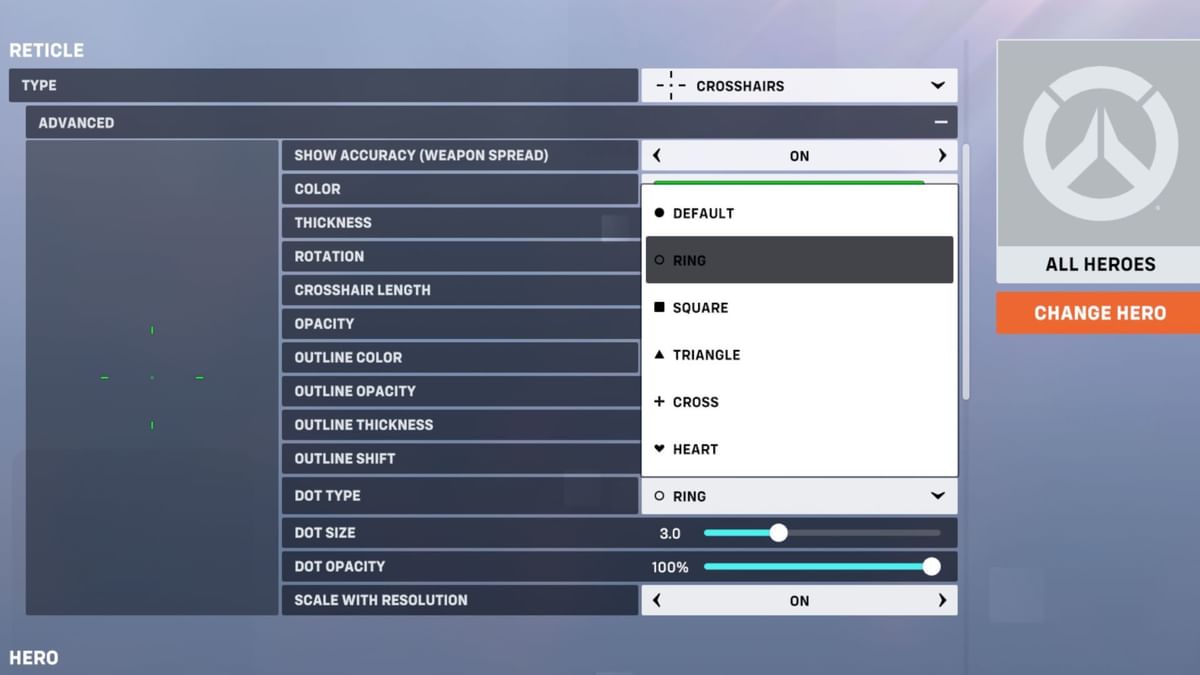New crosshair settings in Overwatch 2 Season 9 explained