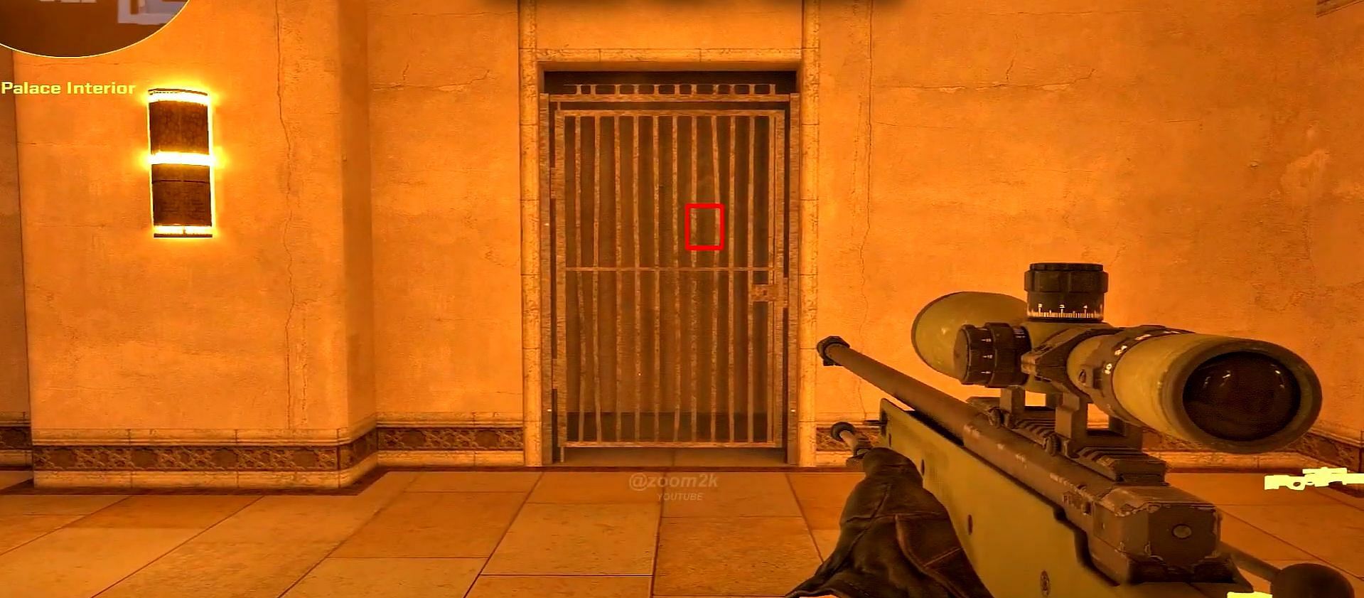 Wall bang spot on Palace (Palace Interior to Palace Balcony Corner) (Image via Valve || YouTube/Zoom2k)