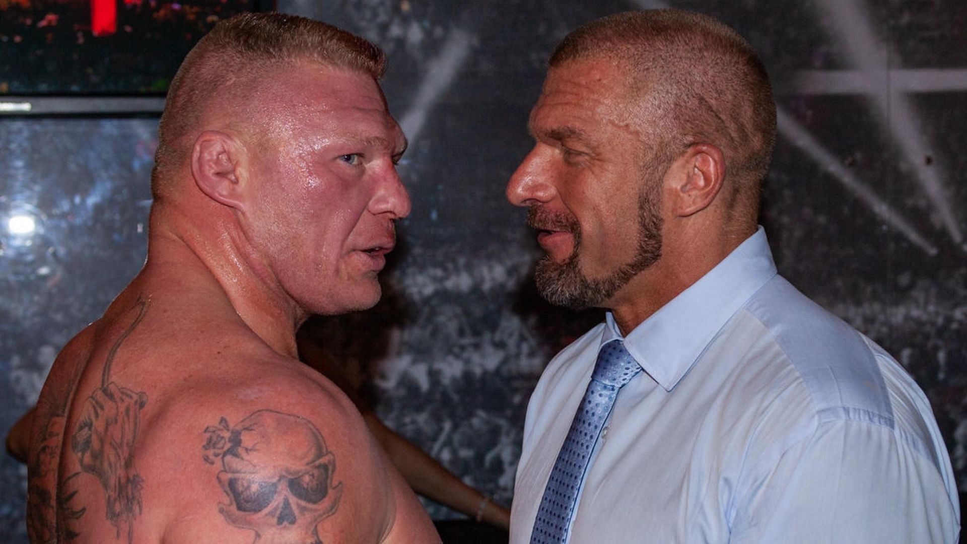 Brock Lesnar backstage with WWE