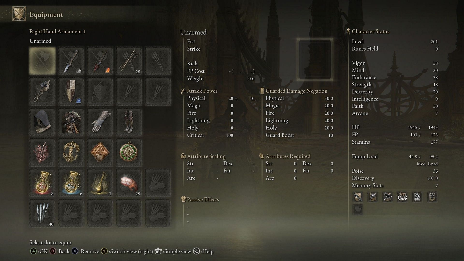 Character Sheet - The Black Swordsman (image by FromSoftware)