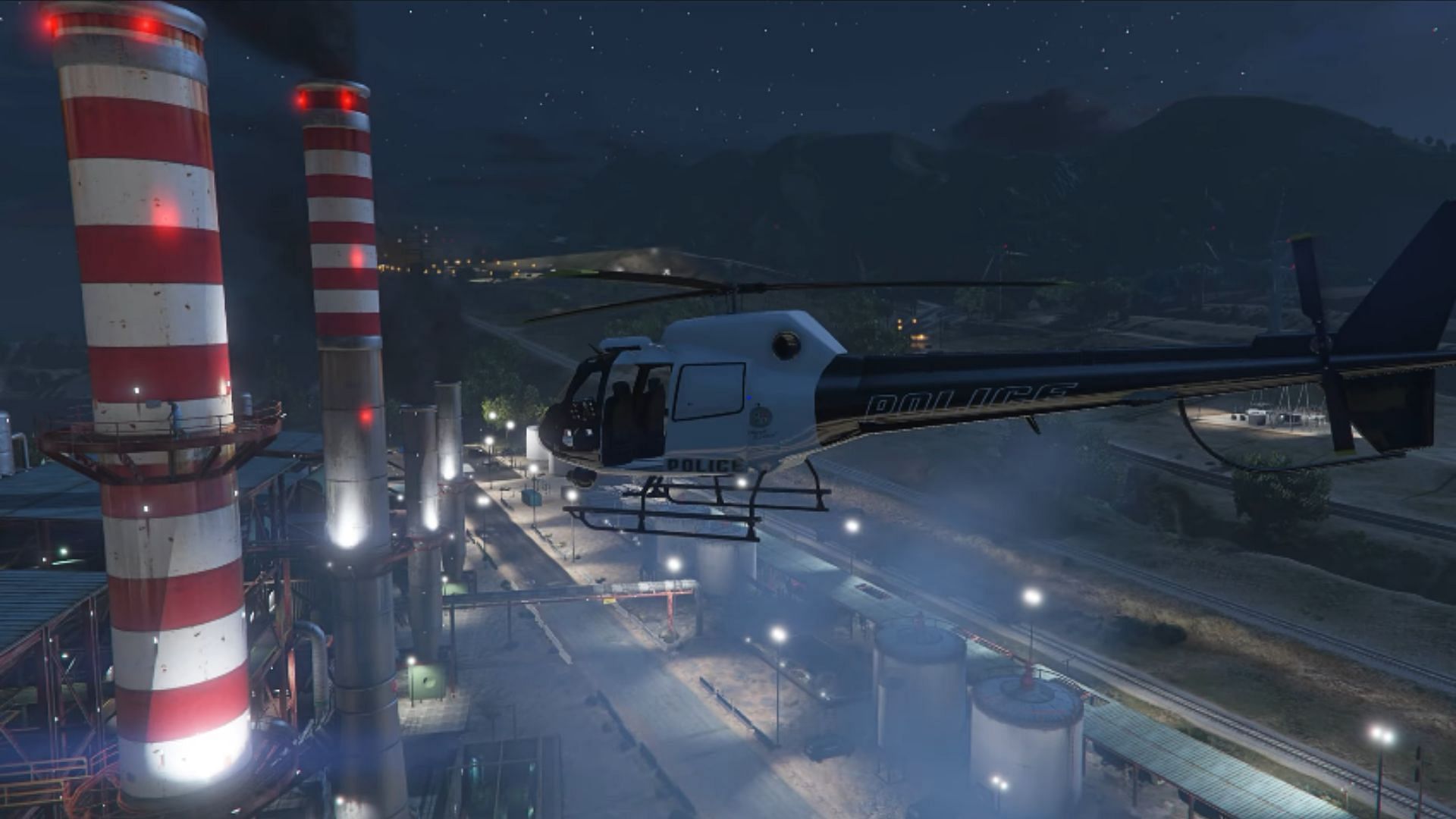 Hidden police chopper in the optional final mission (Image via YouTube/DarkViperAU)