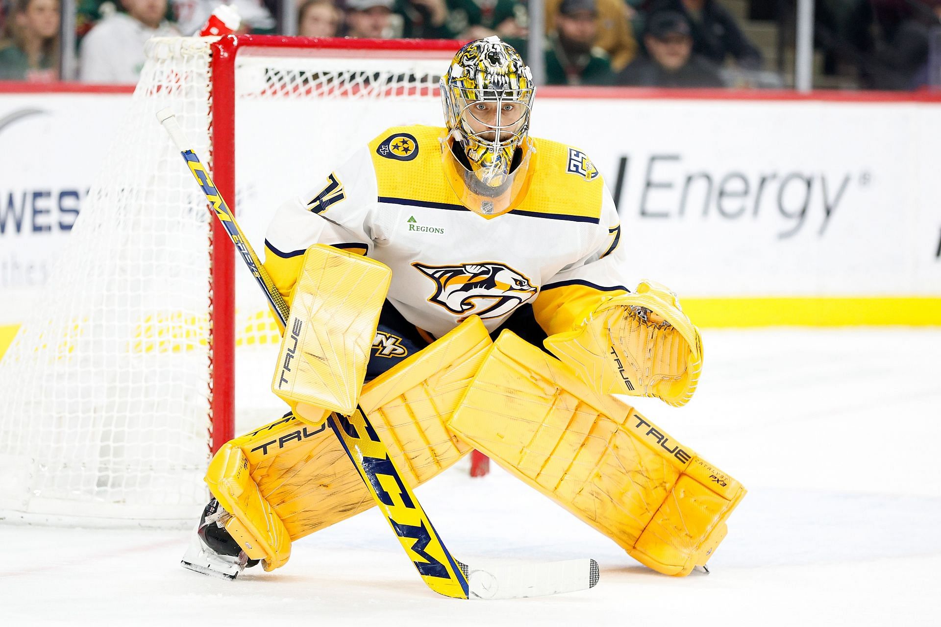 Juuse Saros of the NHL&#039;s Nashville Predators