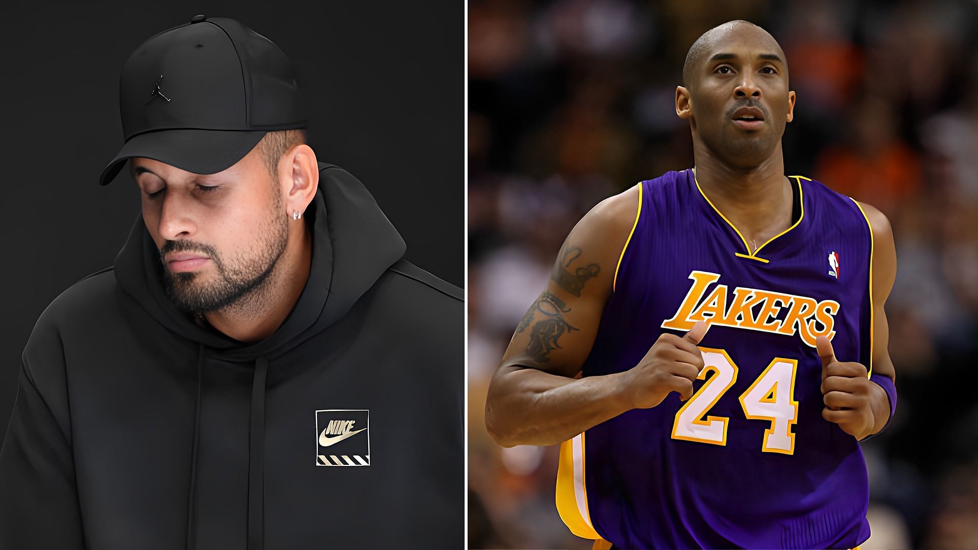Nick Kyrgios paid tribute to Kobe Bryant as he donned the late basketball legend