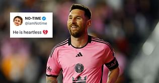 "He is heartless," "Should be banned for 5 games" - Fans blast Lionel Messi for chipping the ball over injured player and shooting in Inter Miami win