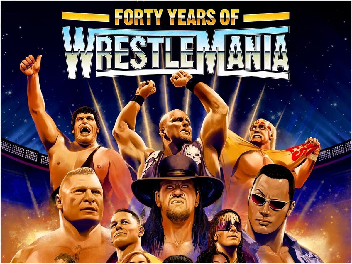 Brock is still featured prominently on the &quot;40 Years of WrestleMania&quot; imaging (Image via 2K Games)