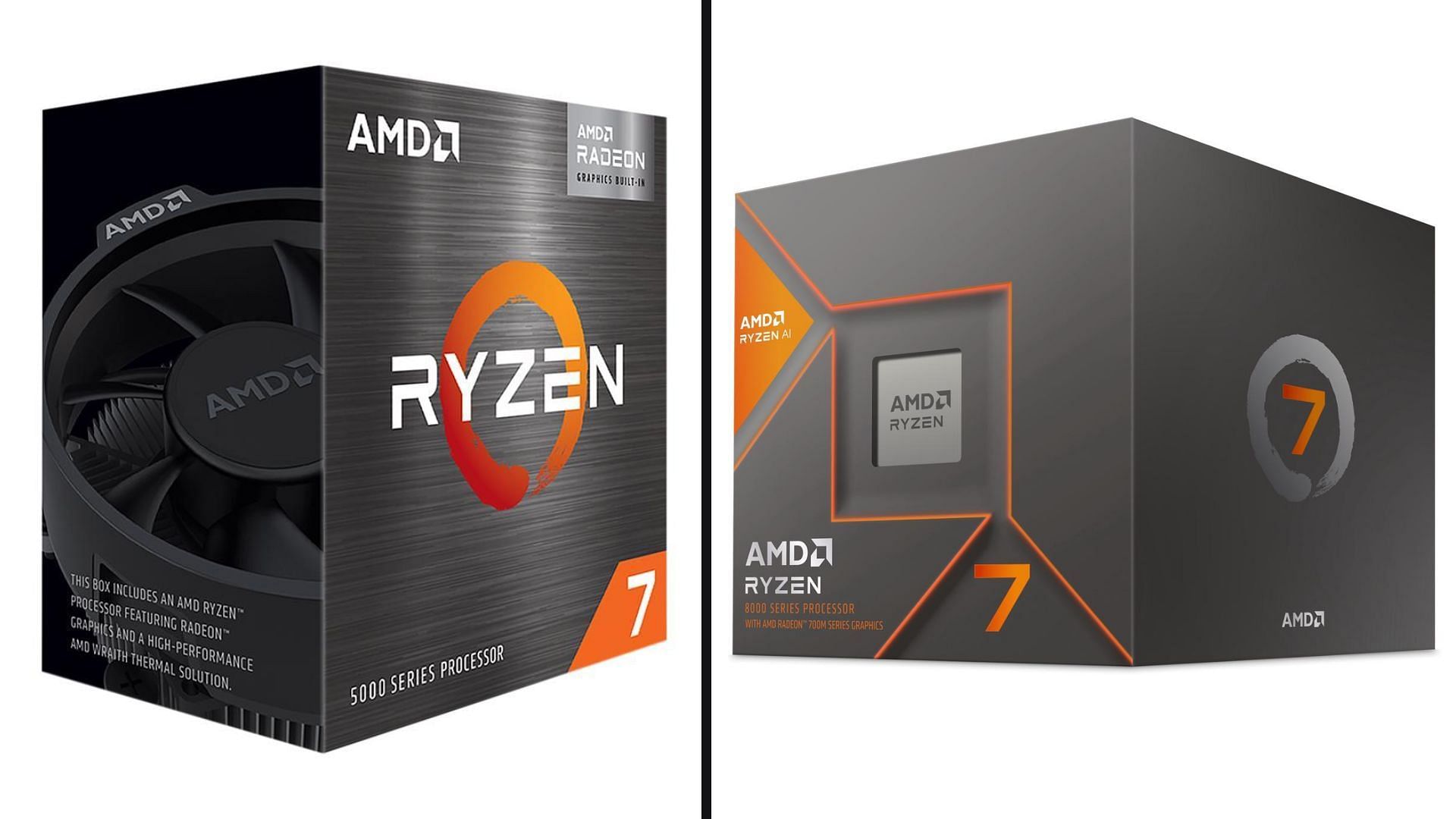 The Ryzen 7 5700G and Ryzen 7 8700G are some of the most powerful APUs today (Image via Newegg)