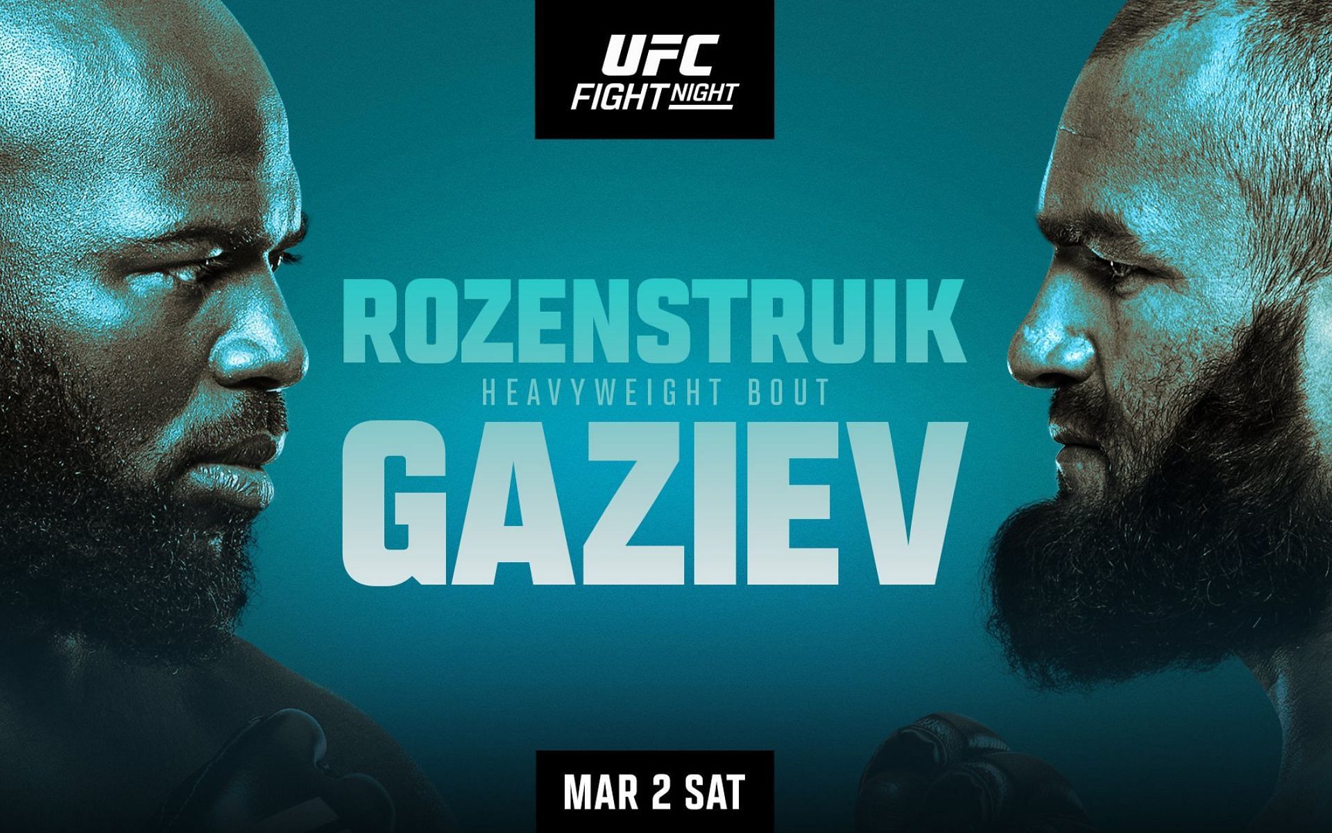 UFC Vegas 87: Rozenstruik vs. Gaziev official poster  [Image via: @BigMarcel24 on X] 