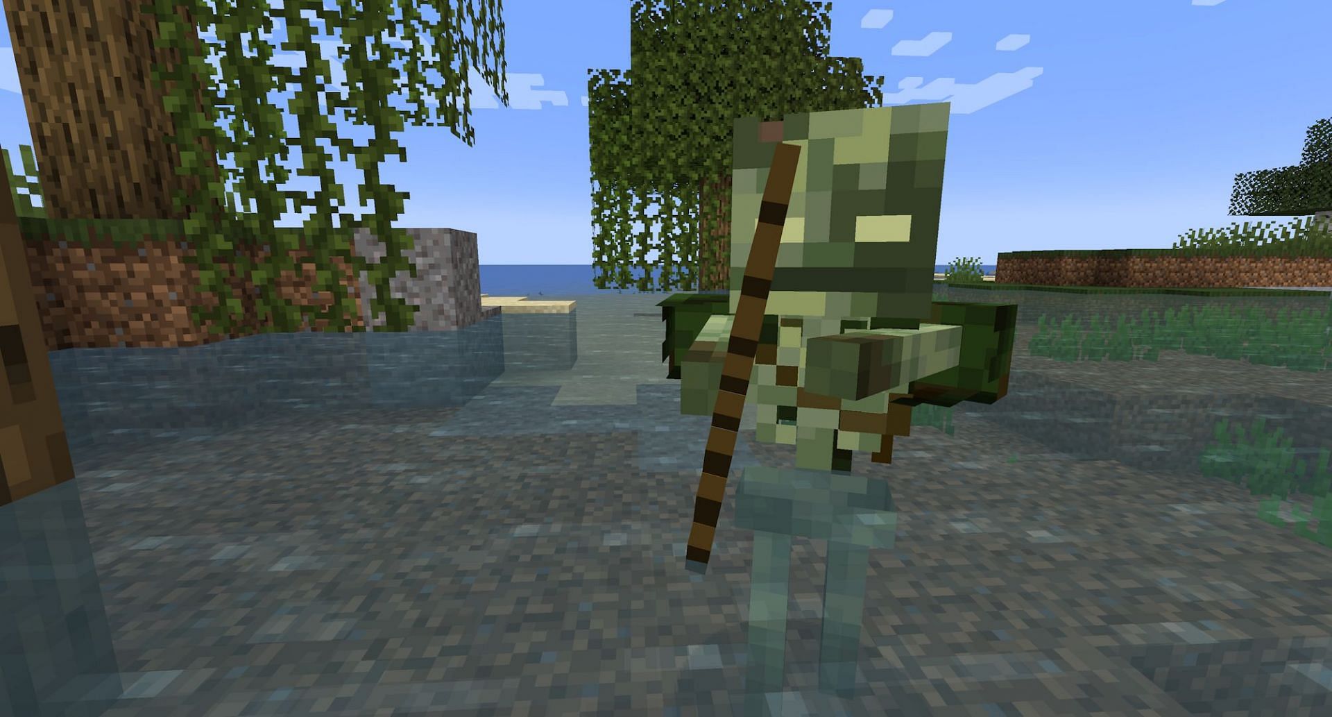 A bogged attacking a player (Image via Mojang)