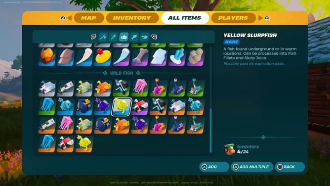 How to catch Yellow Slurpfish in LEGO Fortnite
