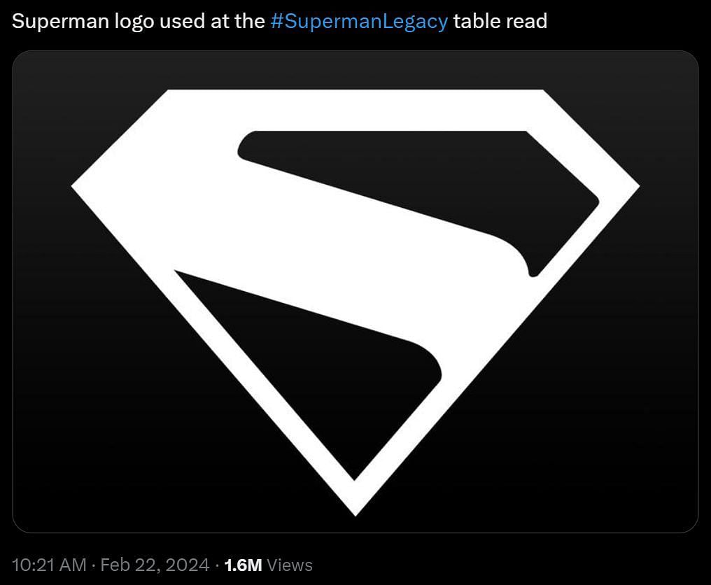 Superman Legacy&#039;s logo (Image via X/@Culturecrave)