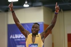 WATCH: Grant Holloway breaks into celebration, flexes arms in triumph after setting new world record at USATF Indoor Championships