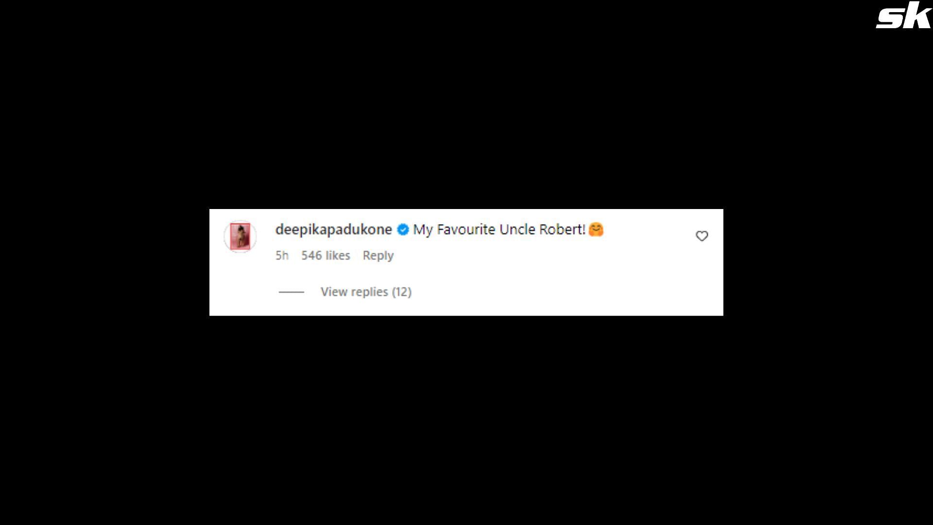Deepika Padukone reacts to Roger Federer&#039;s Instagram video
