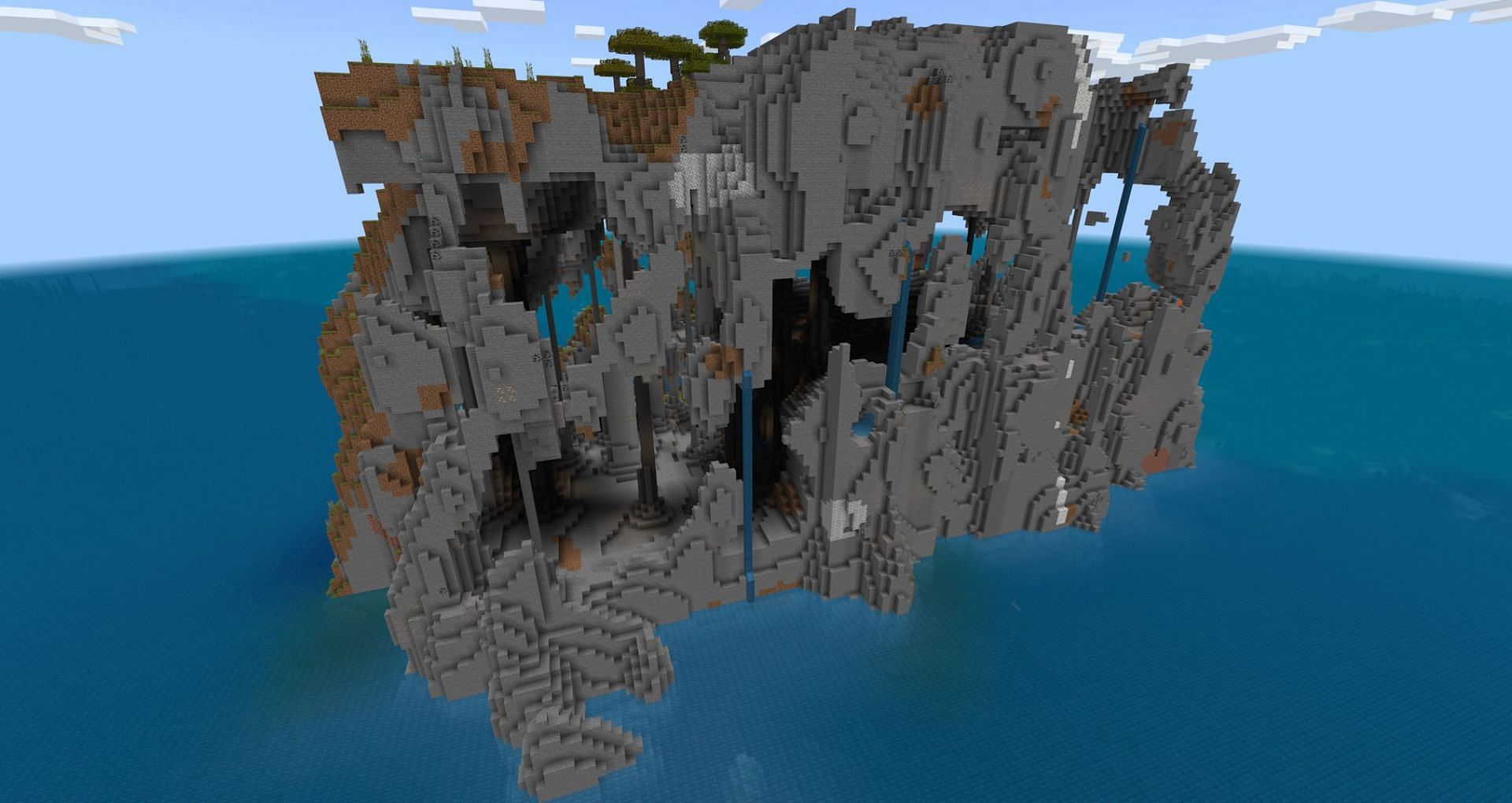 The hollow island found adjacent to the spawn island (Image via Mojang)