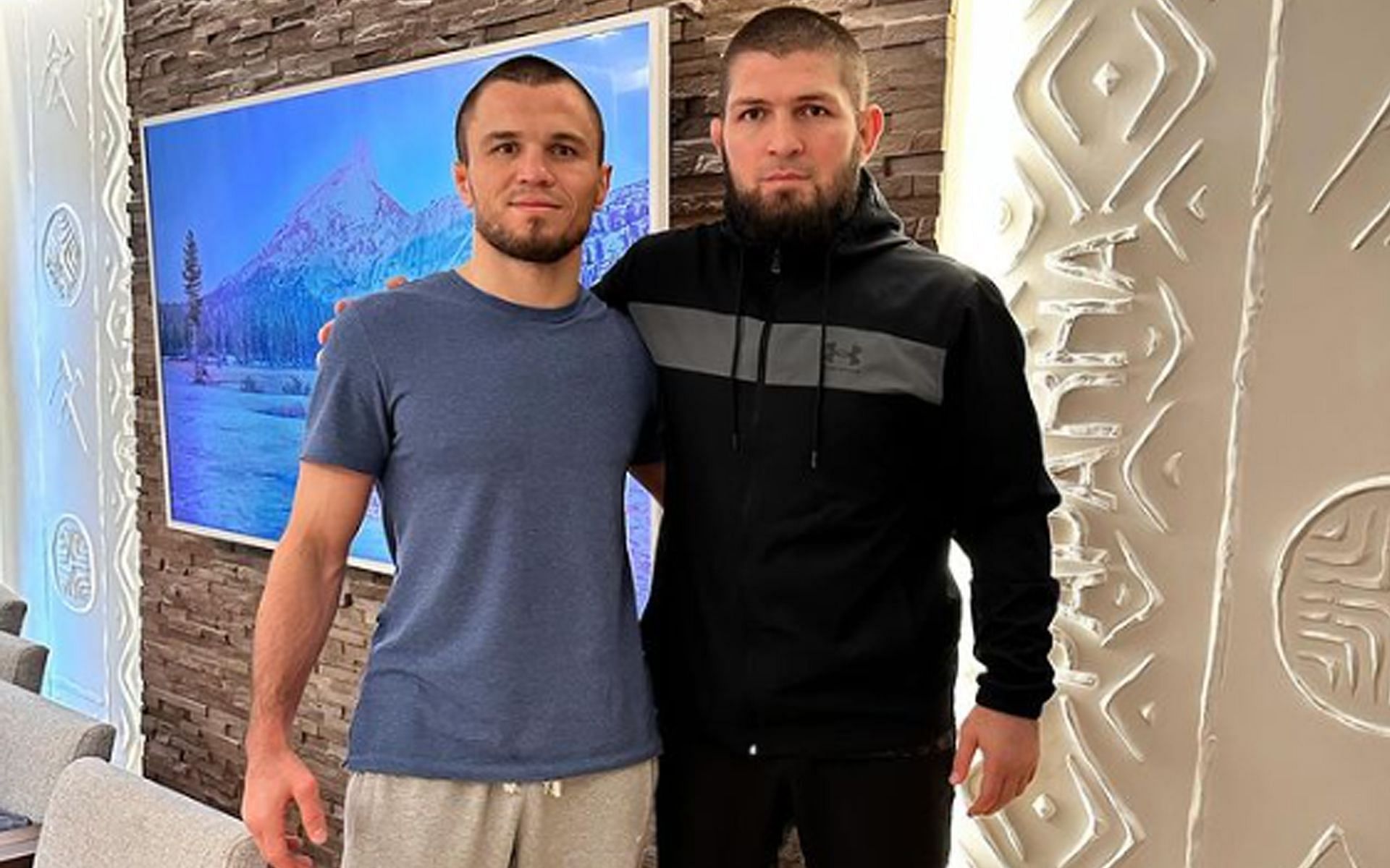 Umar Nurmagomedov (left) belongs to the next generation of fighters from Khabib Nurmagomedov
