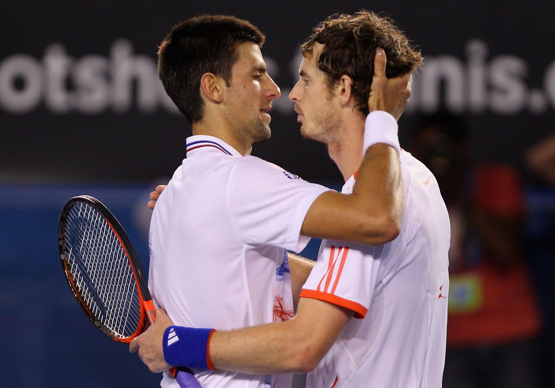 Djokovic and Murray pictured at the 2012 Australian Open