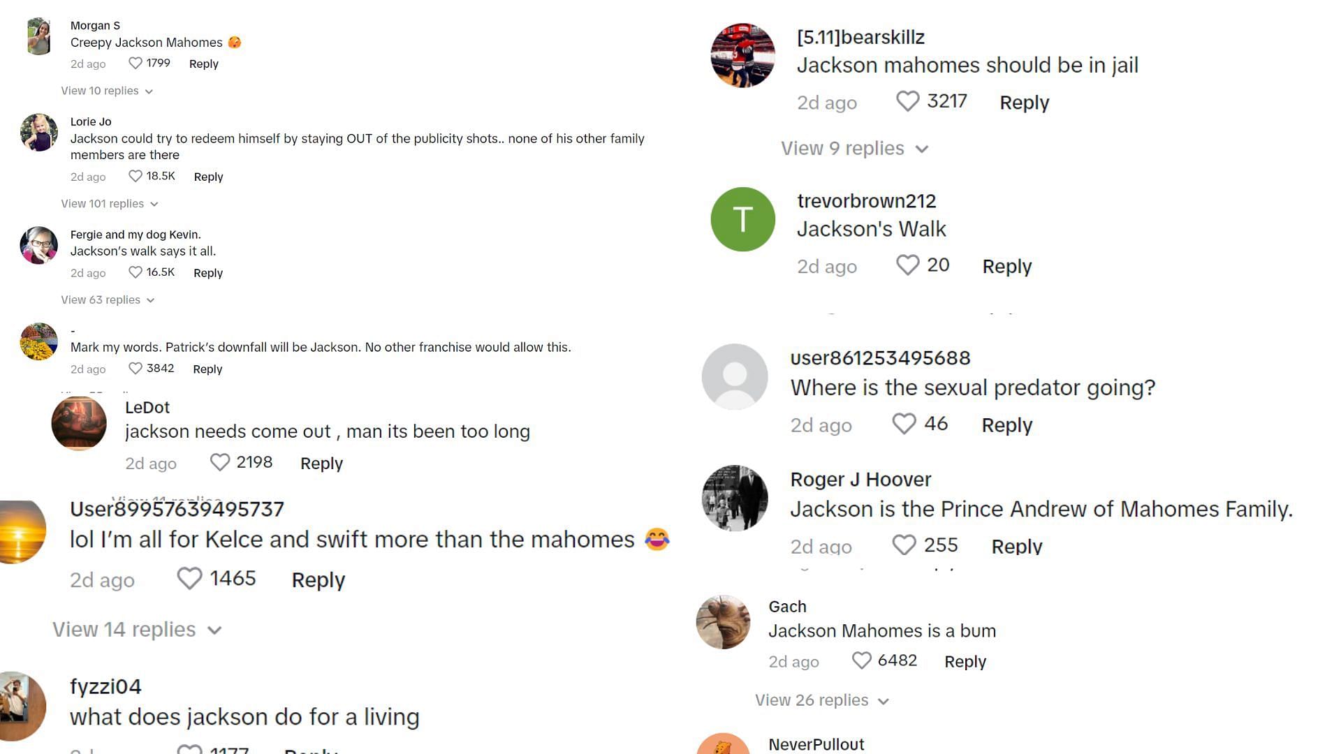Comments flood on TikTok as fans blast Jackson