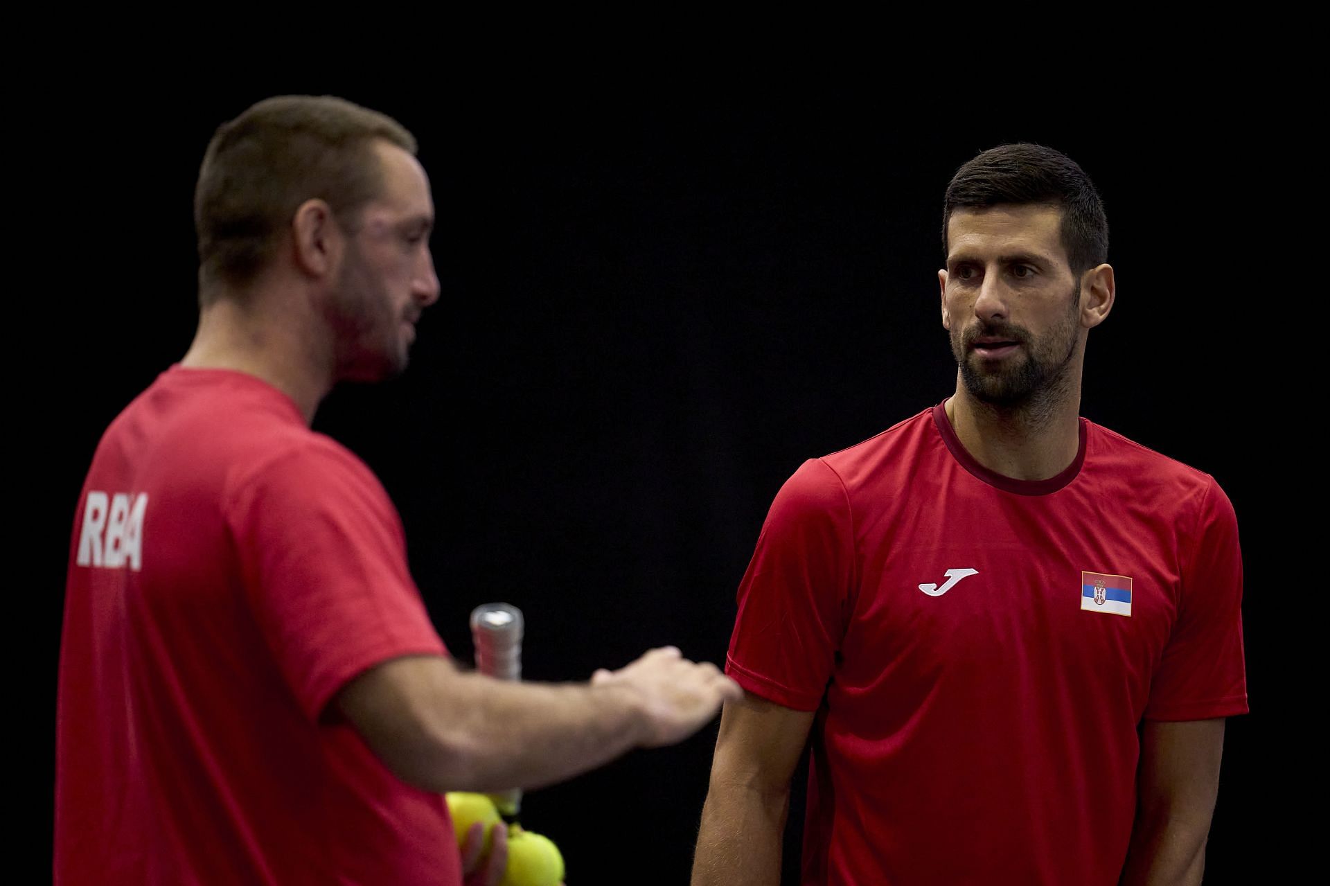 Viktor Troicki (L) and Novak Djokovic
