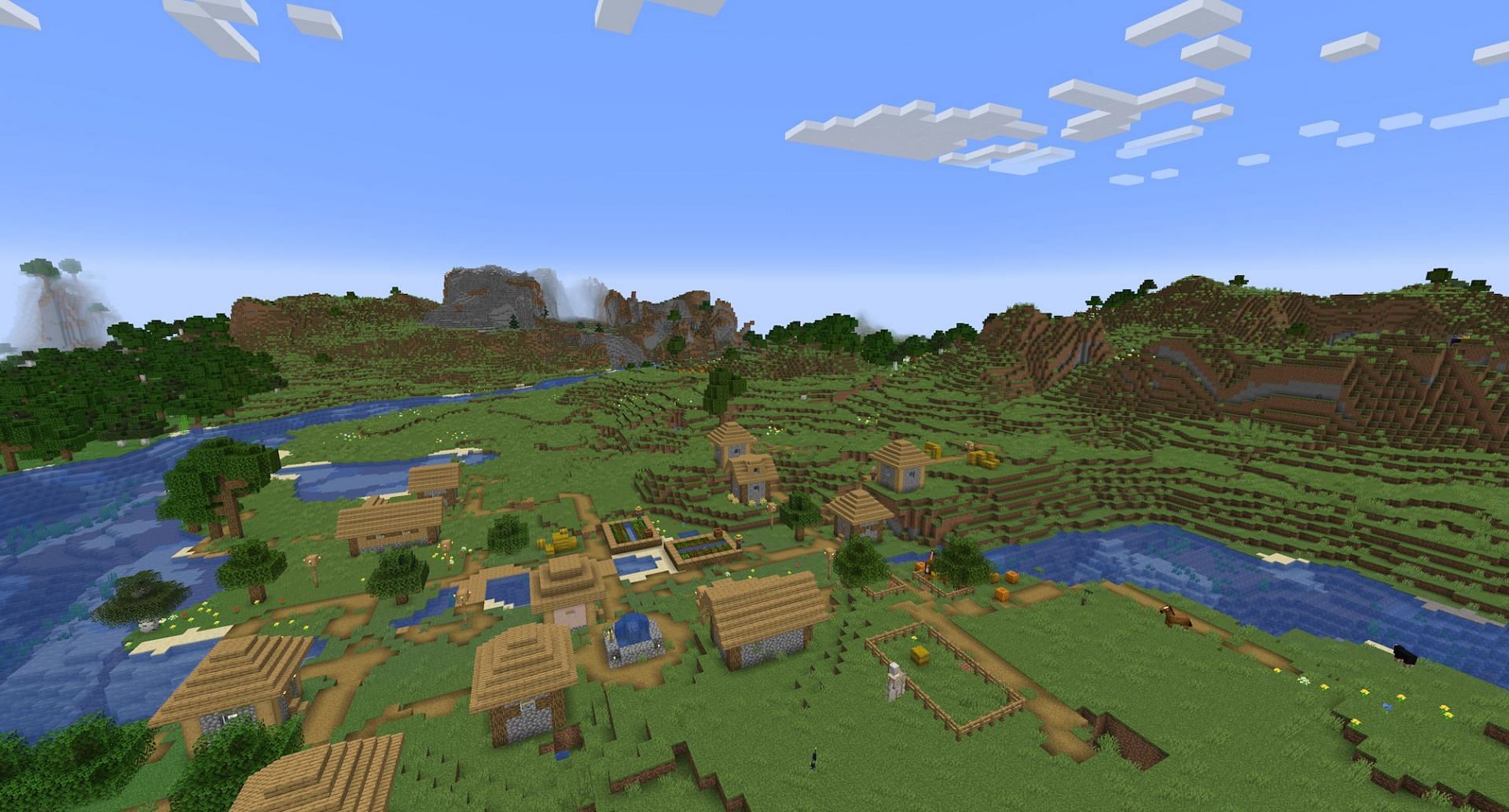 The closest village (Image via Mojang)