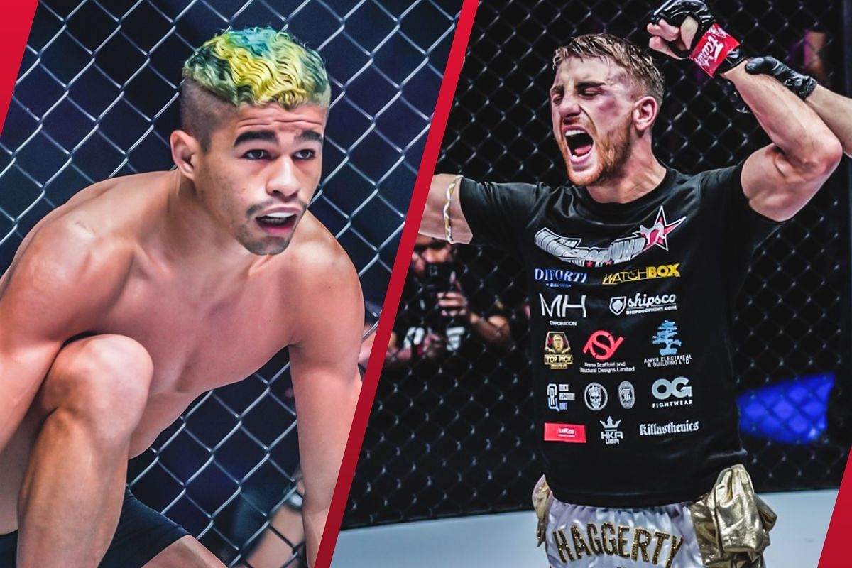 Fabricio Andrade (L) said that with the benefit of hindsight, he should not have proceeded taking on the fight against Jonathan Haggerty (R) injured. -- Photo by ONE Championship