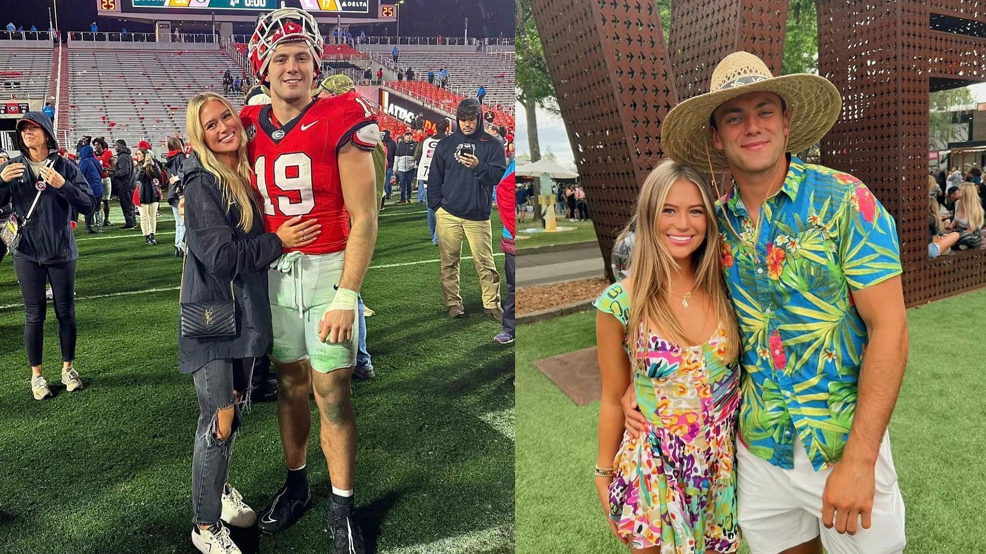 Tight end Brock Bowers and his GF, Rose Nowell