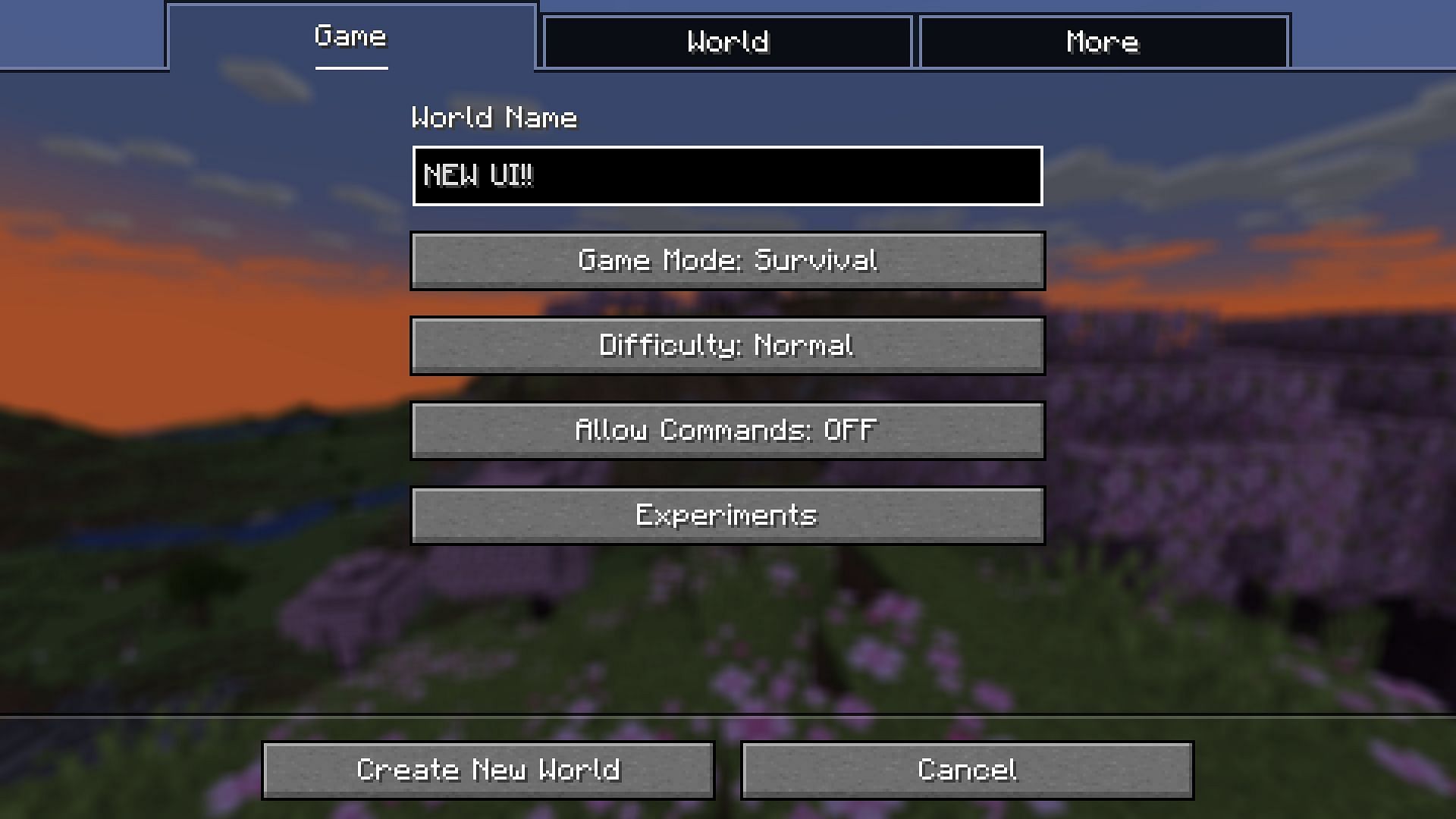 New UI in snapshot 24w09a (Image via Mojang)