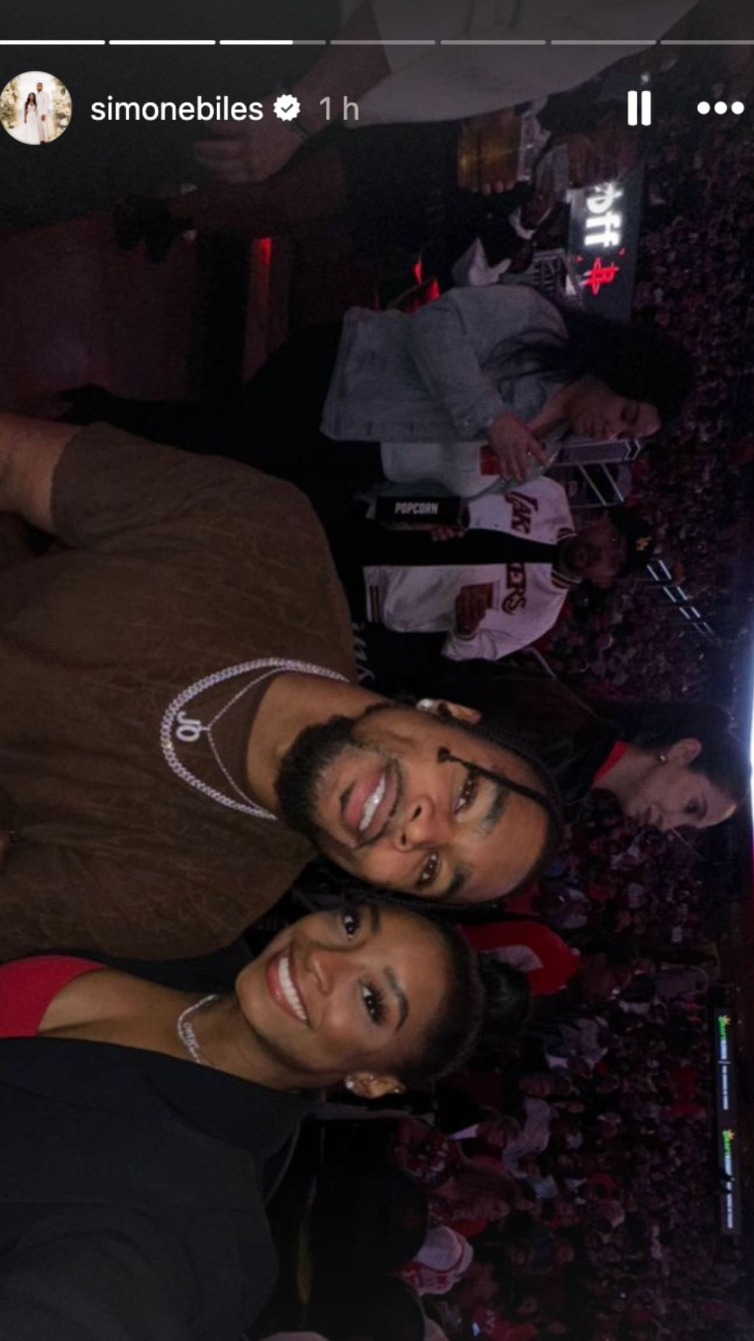 Biles's Instagram story (Image via Instagram)