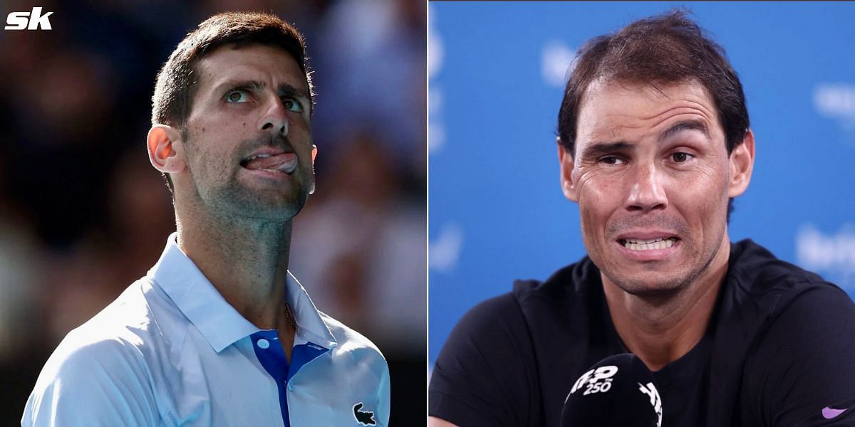 Novak Djokovic (L) and Rafael Nadal (R)