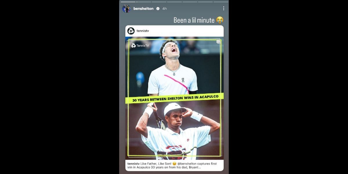 A screengrab of Ben Shleton&#039;s Instagram story.