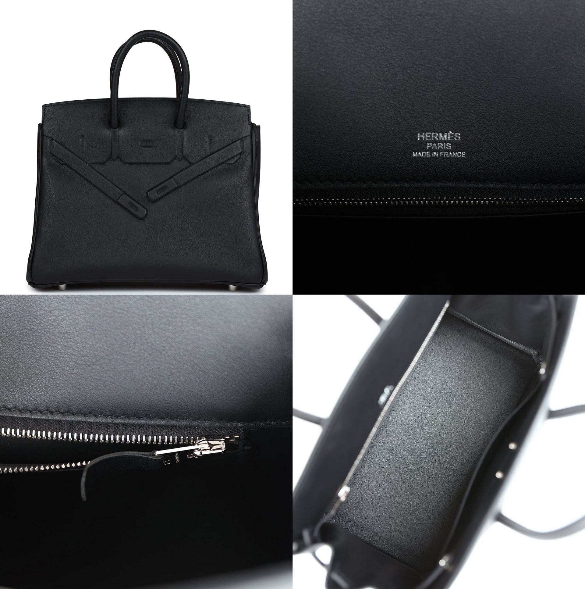A closer look at the Herm&egrave;s Birkin 25 Shadow (Images via Madison Avenue Couture, @madisonavenuecouture.com)