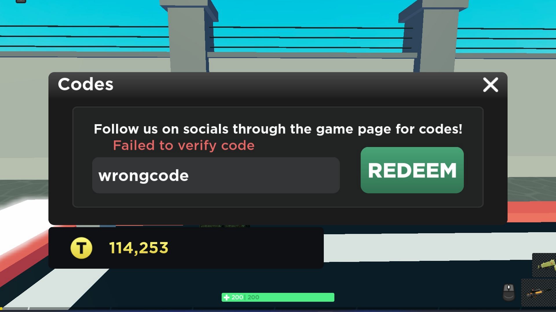 Failed to verify code in Base Battles (Roblox||Sportskeeda)