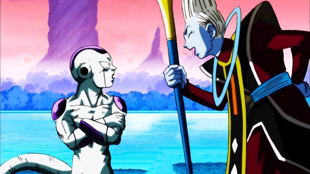 Dragon Ball and a clash between Frieza and Whis (Image via Toei Animation).