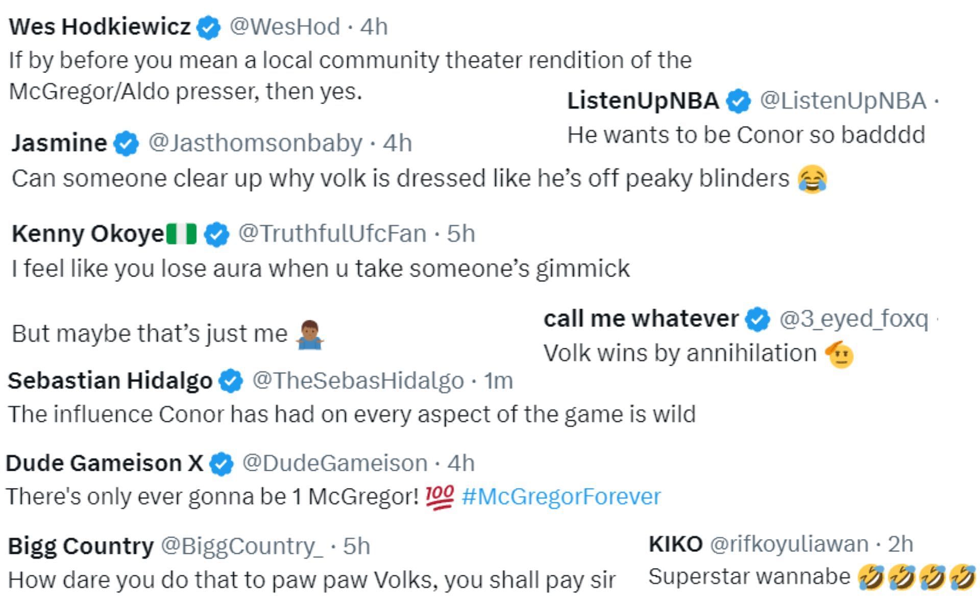Fan reactions to Ilia Topuria emulating Conor McGregor