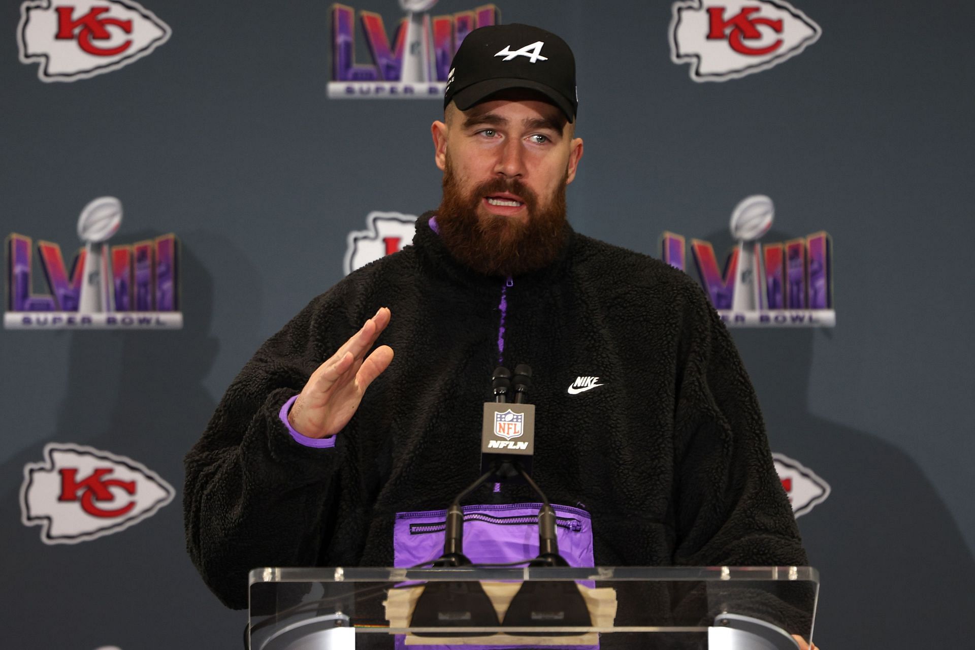 Travis Kelce: Super Bowl LVIII - Kansas City Chiefs Media Availability