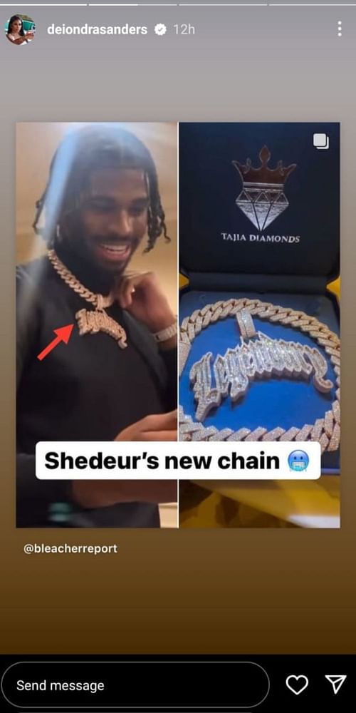 Deiondra shared her brother's new bling.