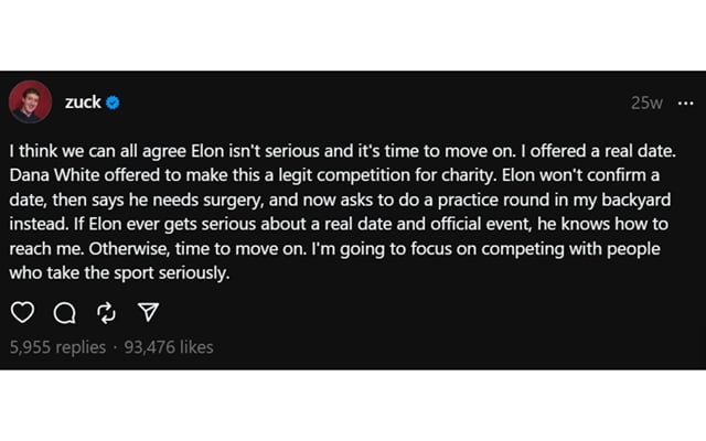 Meta fears Mark Zuckerberg's love for MMA could potentially endanger ...