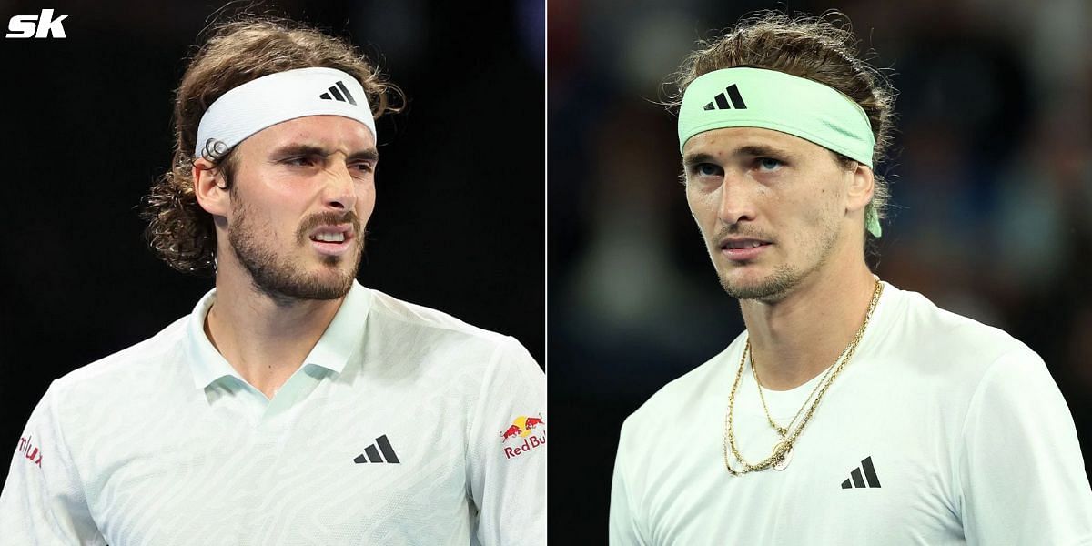 Stefanos Tsitsipas (L) and Alexander Zverev (R)