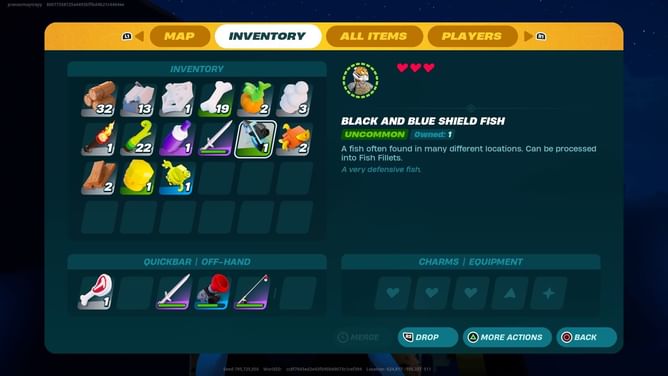 How to catch Black and Blue Shield Fish in LEGO Fortnite